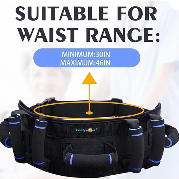 Gait Belt - Transfer Belt for Seniors with 7 Handles - Physical Therapy - Picture 1 of 4